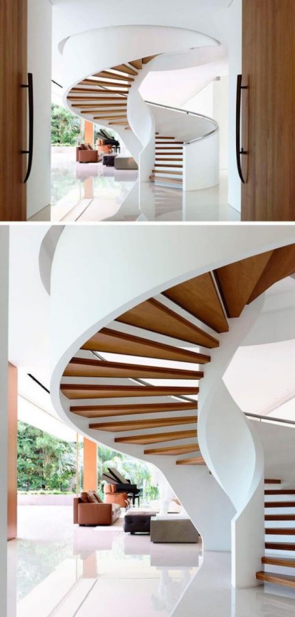 outdoor spiral staircase installation